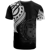 Samoa Custom T Shirt Samoan Tatau White Patterns - Polynesian Pride