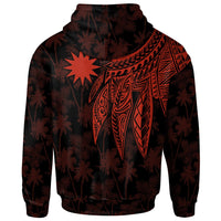 Nauru Custom Zip up Hoodie Polynesian Wings Red - Polynesian Pride