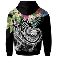 FSM Polynesian Zip up Hoodie Summer Plumeria (Black) - Polynesian Pride