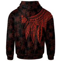 New Caledonia Hoodie Polynesian Wings Red - Polynesian Pride