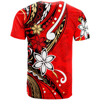 Vanuatu T Shirt Tribal Flower With Special Turtles Red Color - Polynesian Pride