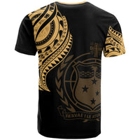Samoa T Shirt Samoan Tatau Gold Patterns - Polynesian Pride