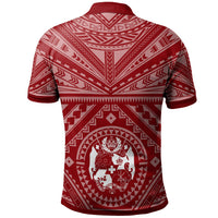 Tonga Custom Polo Shirt Tonga Seal With Polynesian Tattoo Style (Red) - Polynesian Pride