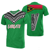 Vanuatu All Over T Shirt Vanuatuan Flag Melanesia Style Unisex Green - Polynesian Pride