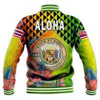 Hawaii Baseball Jacket Hawaiian Tribal Kanaka Maoli Hibiscus LT14 - Polynesian Pride