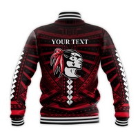 (Custom Personalised) Polynesian Red Raiders Baseball Jacket - Kahuku Hawaii School LT13 - Polynesian Pride