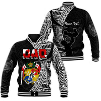 (Custom Personalised) Tonga Baseball Jacket Happy Tongan Fathers Day LT13 Unisex Black - Polynesian Pride