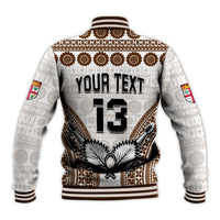 Custom Text and Number Fiji Rugby Bati Baseball Jacket Proud Tapa Pattern LT13 - Polynesian Pride