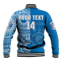 (Custom Text And Number) Apifoou Tonga College Baseball Jacket Class Of Year Tongan Ngatu Pattern LT14 - Polynesian Pride
