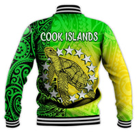 Cook Islands Baseball Jacket Cook Islands Coat Of Arms Turtle Polynesian LT14 - Polynesian Pride