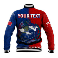 (Custom Personalised) TokoUso Baseball Jacket Tonga and Samoa United We Stand Divided We Fall LT14 - Polynesian Pride