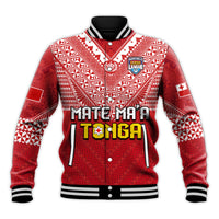 (Custom Text and Number) Tonga Rugby MMT Baseball Jacket Ngatu Mate Maa Tonga Special LT13 - Polynesian Pride