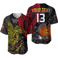 (Custom Text and Number) Papua New Guinea Baseball Jersey Raggiana Birds Of Paradise Happy 47th Independence Day LT13 Black - Polynesian Pride