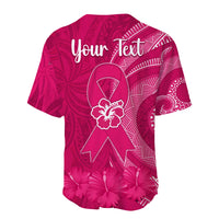 (Custom Personalised) Breast Cancer Awareness Baseball Jersey Hibiscus Polynesian No One Fights Alone LT13 - Polynesian Pride