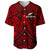 New Zealand Silver Fern Rugby Baseball Jersey All Black Red NZ Maori Pattern LT13 Red - Polynesian Pride