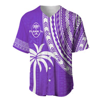 (Custom Text and Number) Fiji Rugby Sevens Baseball Jersey Fijian 7s Tapa Polynesian Purple LT13 - Polynesian Pride