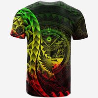 Marshall Islands T Shirt Custom Polynesian Pattern Style Reggae Color - Polynesian Pride