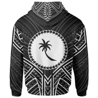 Chuuk State Hoodie Chuuk State Seal Black Tribal Patterns - Polynesian Pride