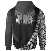 Papua New Guinea Hoodie White Polynesian Patterns Sport Style - Polynesian Pride