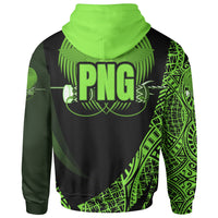 Papua New Guinea Hoodie Green Polynesian Patterns Sport Style - Polynesian Pride