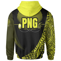 Papua New Guinea Hoodie Yellow Polynesian Patterns Sport Style - Polynesian Pride