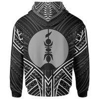 New Caledonia Hoodie New Caledonia Seal Black Tribal Patterns - Polynesian Pride