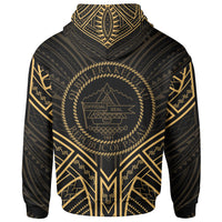 Palau Hoodie Palau Seal Gold Tribal Patterns - Polynesian Pride
