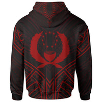 Pohnpei State Hoodie Pohnpei State Seal Red Tribal Patterns - Polynesian Pride