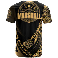 Marshall Islands T Shirt Gold Polynesian Patterns Sport Style - Polynesian Pride