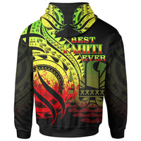 Tahiti Zip Hoodie Reggae Polynesian Patterns Best Tahiti Ever - Polynesian Pride