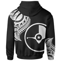 Yap State Custom Hoodie Yap State Tatau White Patterns - Polynesian Pride