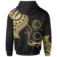 Cook Islands Custom Zip Hoodie Cook Islands Tatau Gold Patterns - Polynesian Pride