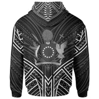 Cook Islands Hoodie Cook Islands Seal Black Tribal Patterns - Polynesian Pride