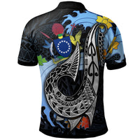 Cook Islands Polo Shirt Fish Hooks and Wave - Polynesian Pride