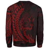 Cook Islands Custom Personalised Sweatshirt - Wings Style Red Color - Polynesian Pride