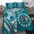 (Custom Personalised) Cook Islands Tatau Bedding Set Symbolize Passion Stars Version Blue LT13 Blue - Polynesian Pride