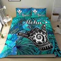 The Shaka Hawaii Bedding Set Tropical Flowers Blue Version LT13 - Polynesian Pride