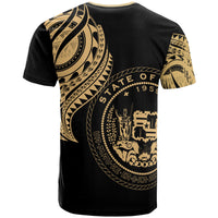 Hawaii Custom T Shirt Hawaii Tatau Gold Patterns - Polynesian Pride