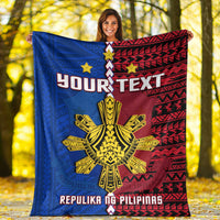 (Custom Personalised) Philippines Premium Blanket Pilipinas Sun Mix Polynesian Pattern LT14 One Size 150cm White - Polynesian Pride