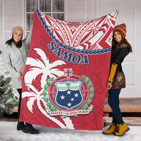 Samoa Premium Blanket Samoan Coat Of Arms With Coconut Red Style LT14 - Polynesian Pride