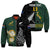 (Custom Text and Number) South Africa Protea and New Zealand Fern Bomber Jacket Rugby Go Springboks vs All Black LT13 Unisex Art - Polynesian Pride