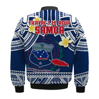 Samoa Bomber Jacket Samoan Plumeria Flowers Mix Polynesian Pattern LT14 - Polynesian Pride