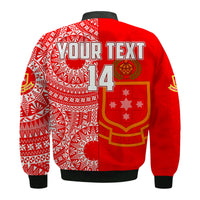 (Custom Text And Number) Kolisi Tonga High School Bomber Jacket Class Of Year Tongan Ngatu Pattern LT14 - Polynesian Pride