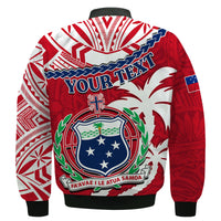 (Custom Personalised) Samoa Bomber Jacket Samoan Coat Of Arms With Coconut Red Style LT14 - Polynesian Pride