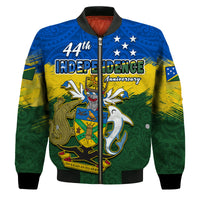 (Custom Personalised) Solomon Islands Bomber Jacket Happy 44th Independence Anniversary Polynesian Pattern LT14 - Polynesian Pride