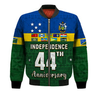 (Custom Text and Number) Solomon Islands National Day Bomber Jacket Independence Day Tapa Pattern LT13 - Polynesian Pride