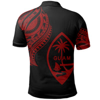 Guam Polo Shirt Guahan Tatau Red Patterns - Polynesian Pride