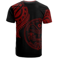 Marshall T Shirt Marshall Tatau Red Patterns - Polynesian Pride