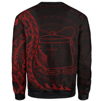 Tokelau Sweatshirt - Custom Personalised Polynesian Pattern Style Red Color - Polynesian Pride