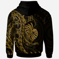 New Caledonia Zip Hoodie Polynesian Pattern Style Gold Color - Polynesian Pride